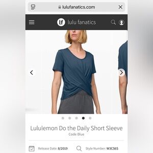 Lululemon do the daily tee. NWOT. Approximately a size 8